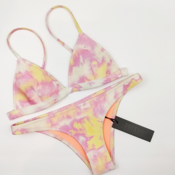 pink and yellow bathing suit